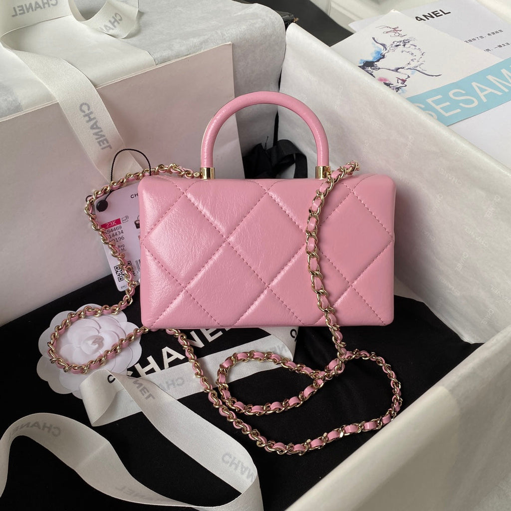 Chanel Mini Box Shoulder Bag AS4469 Lambskin Pink