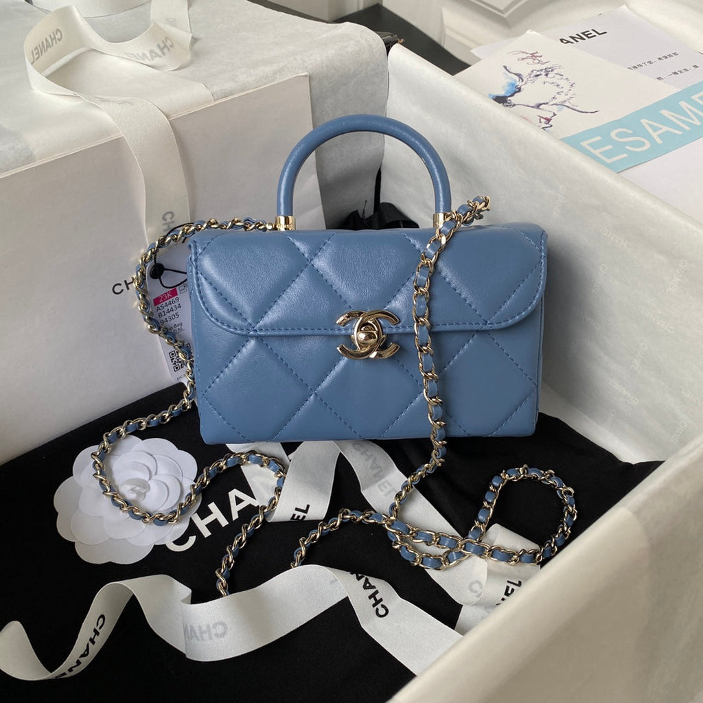 Chanel Mini Box Shoulder Bag AS4469 Lambskin Blue