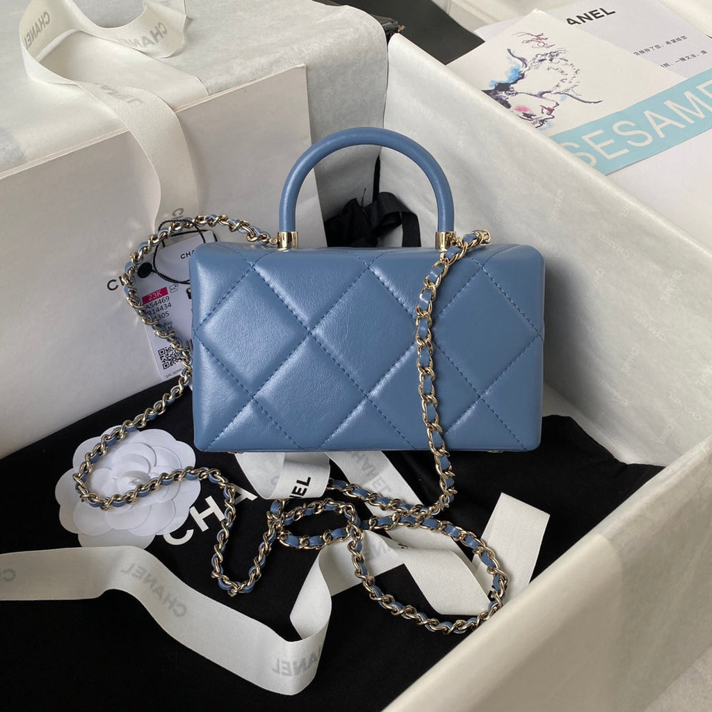 Chanel Mini Box Shoulder Bag AS4469 Lambskin Blue