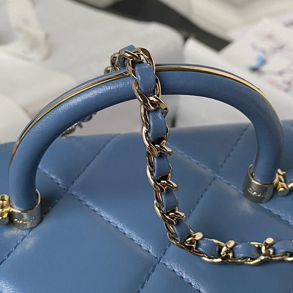 Chanel Mini Box Shoulder Bag AS4469 Lambskin Blue