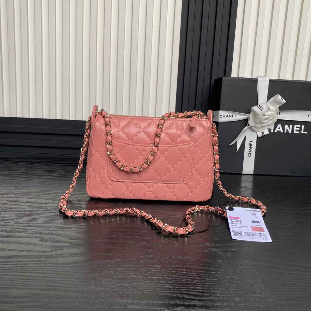 Chanel mini camera case, Shiny lambskin AP4378 pink