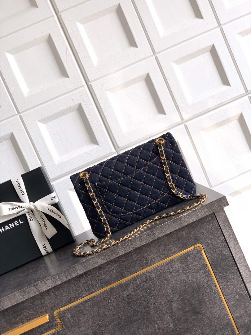 Chanel Mini Classic Handbag A69900 Denim Dark Blue