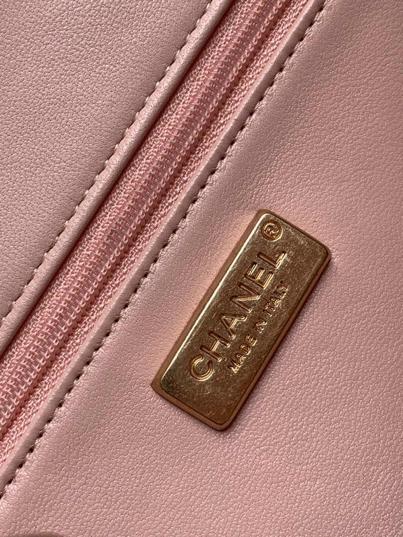 Chanel Mini Flap Bag A69900 Pink Sequinsl Gold-Tone Metal