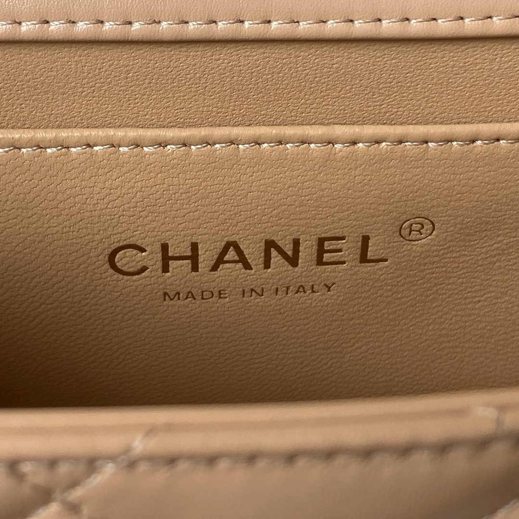 Chanel Mini Flap bag AS2615 Lambskin Apricot