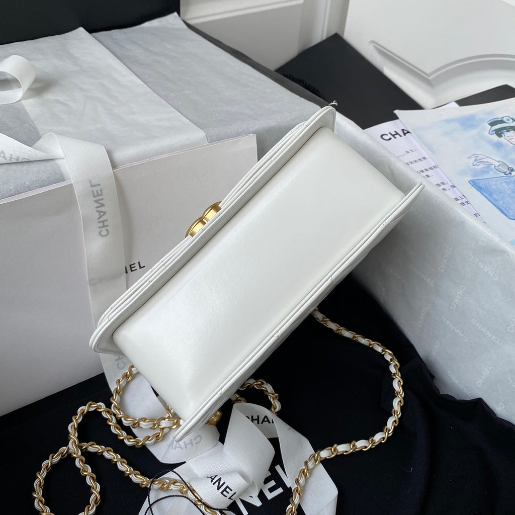Chanel Mini Flap bag AS2615 Lambskin White
