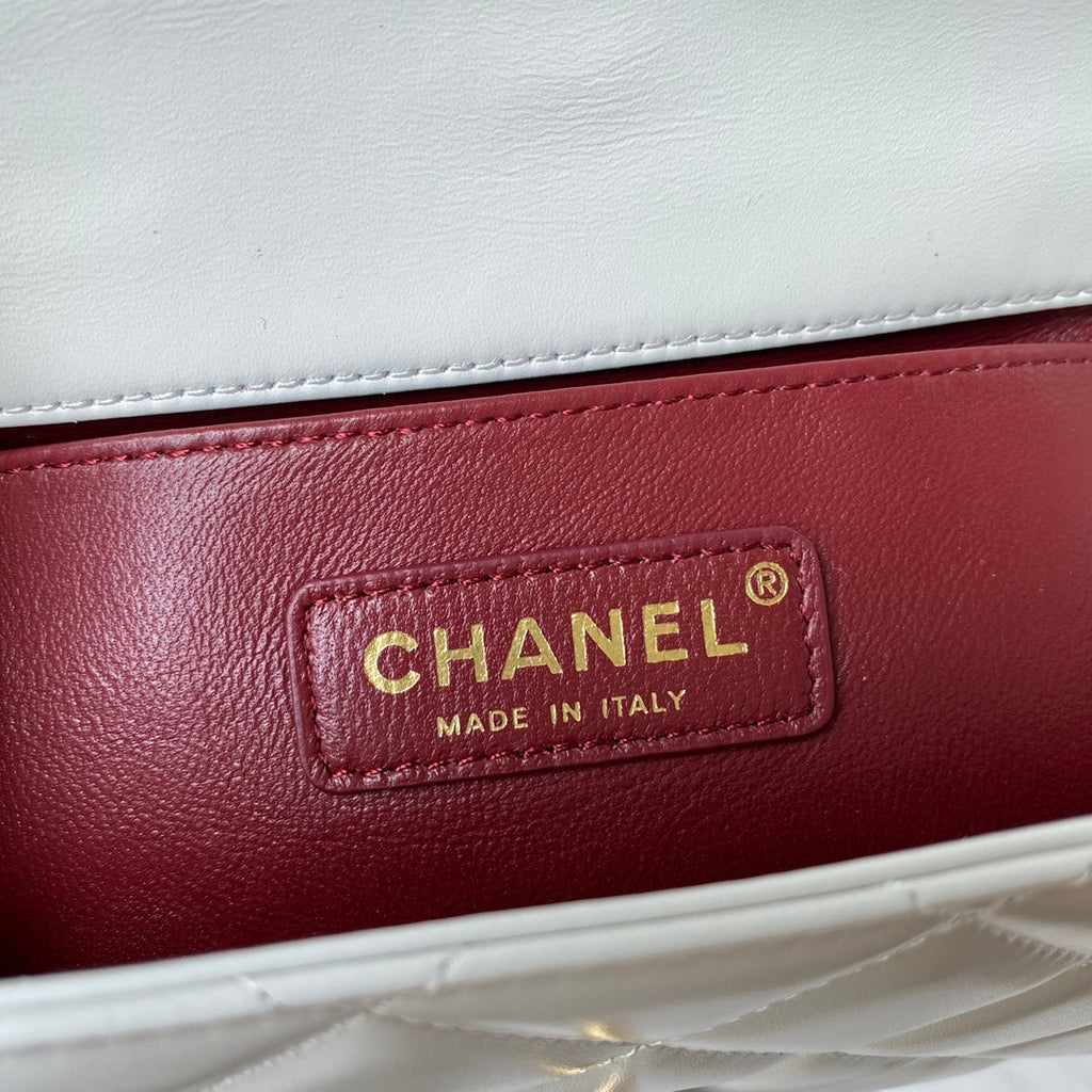 Chanel Mini Flap bag AS2615 Lambskin White