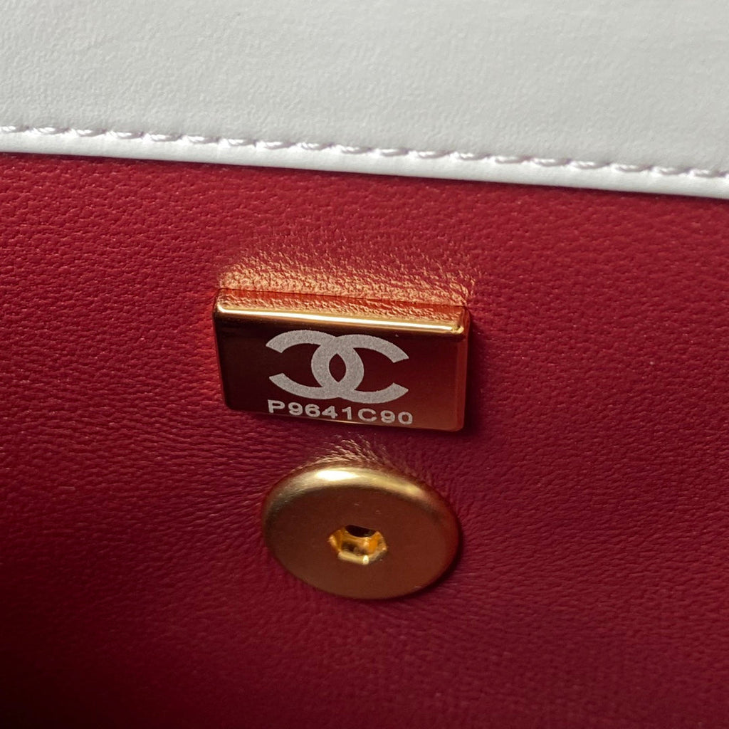Chanel Mini Flap bag AS2615 Lambskin White