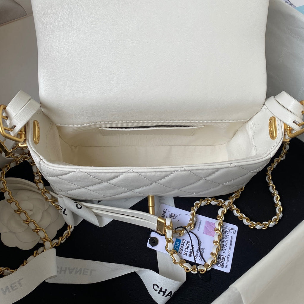 Chanel Mini flap bag AS4340 Lambskin White