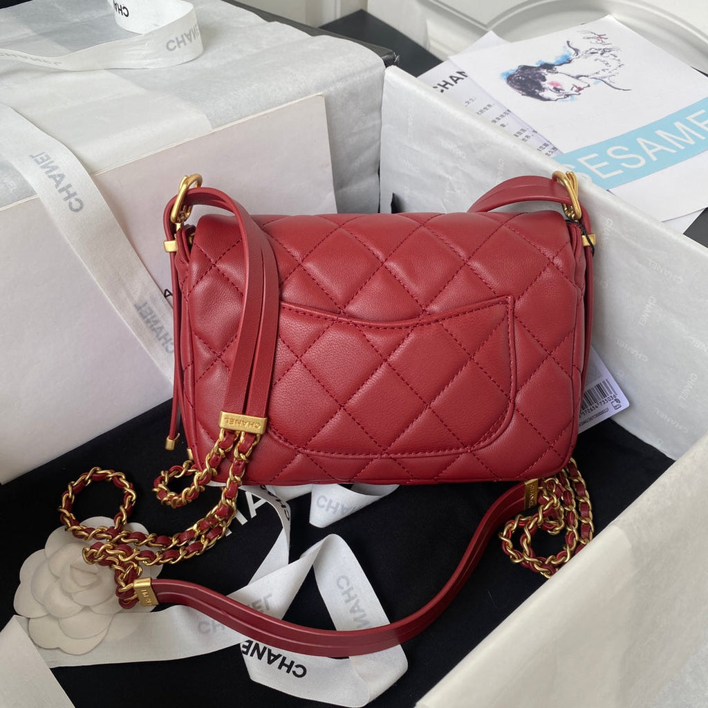 Chanel Mini flap bag AS4340 Lambskin Red