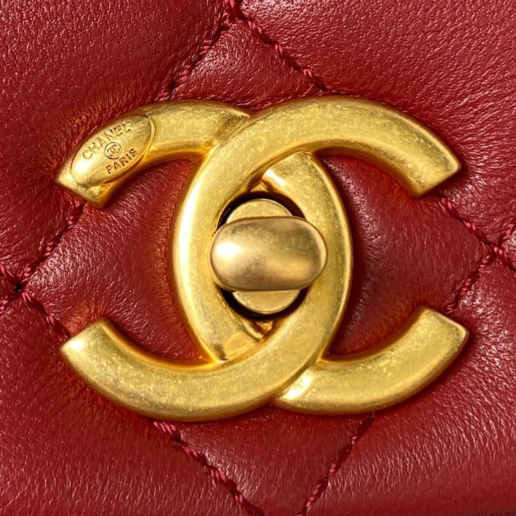 Chanel Mini flap bag AS4340 Lambskin Red