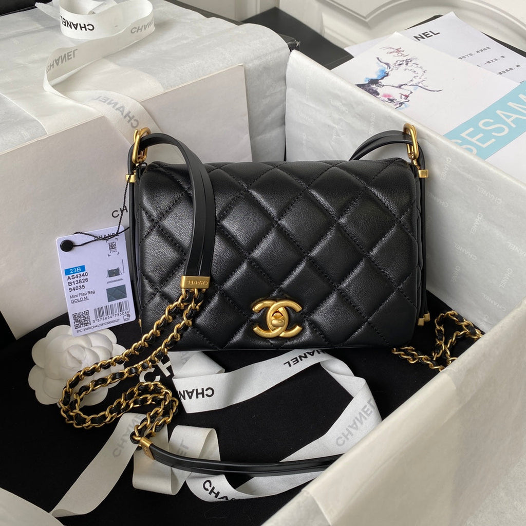 Chanel Mini flap bag AS4340 Lambskin Black