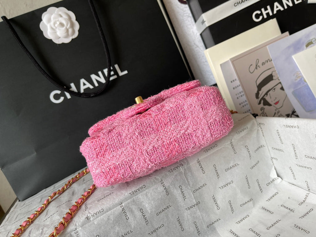 Chanel Mini Flap Bag AS4384 Pink Tweed