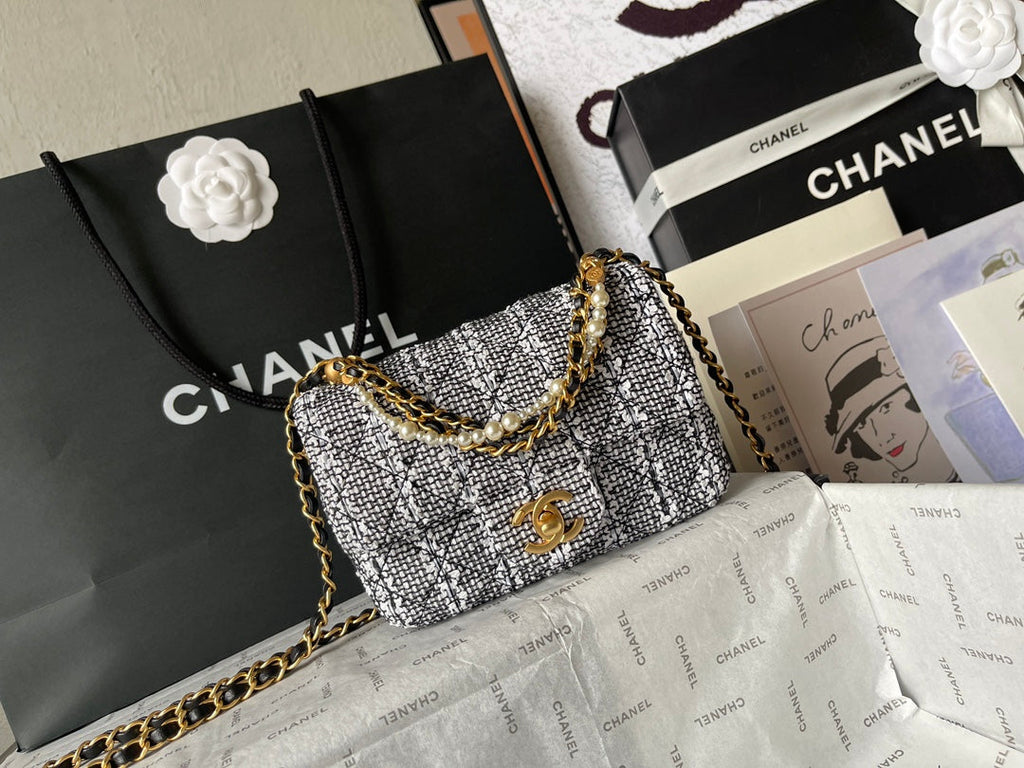Chanel Mini Flap Bag AS4384 Gray Tweed