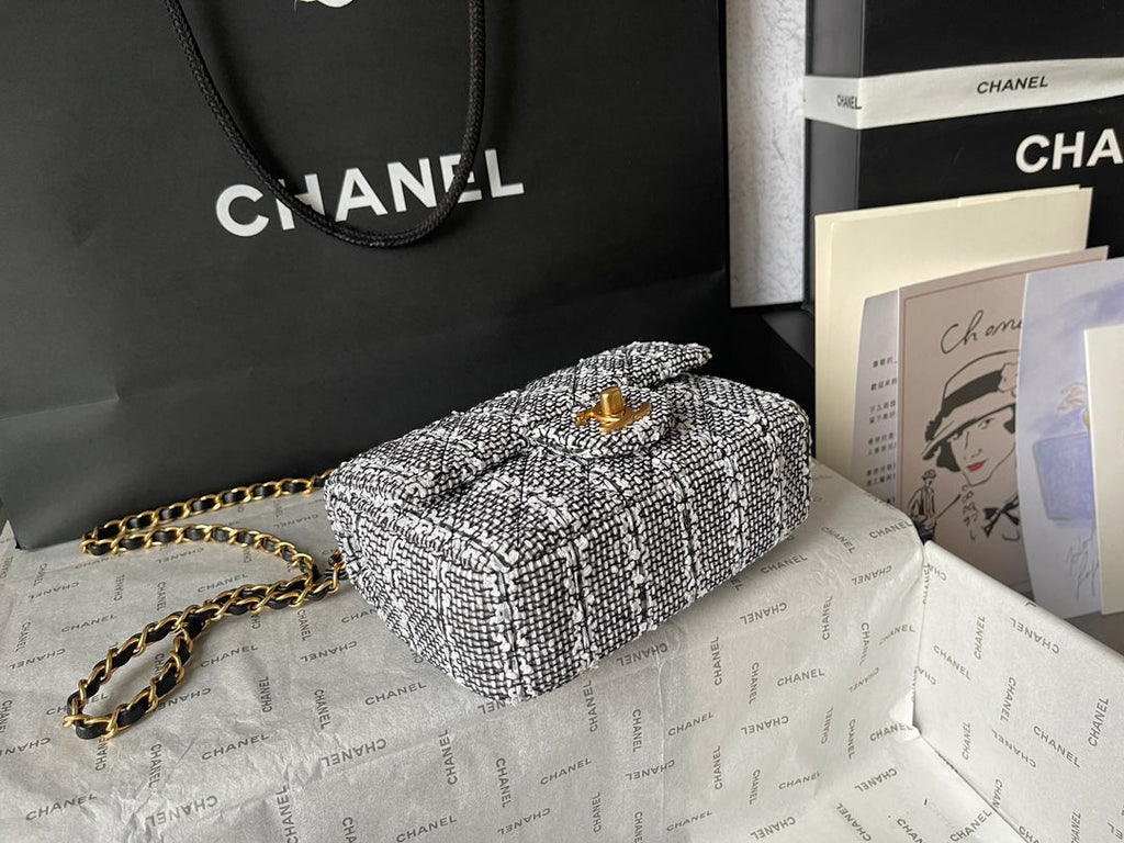 Chanel Mini Flap Bag AS4384 Gray Tweed