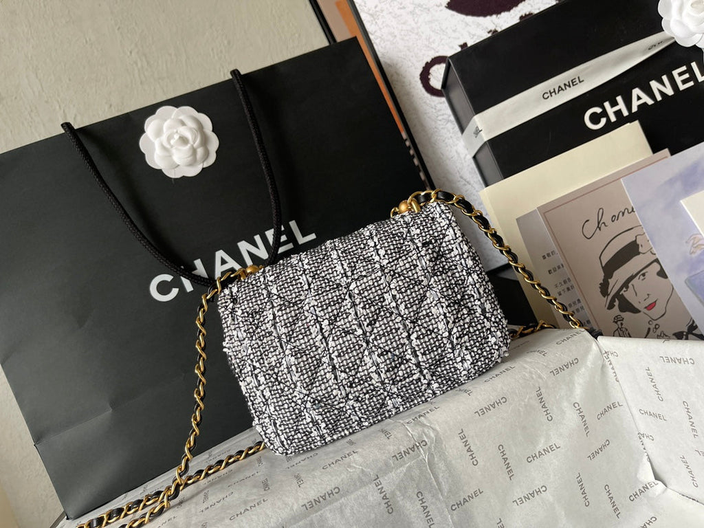 Chanel Mini Flap Bag AS4384 Gray Tweed