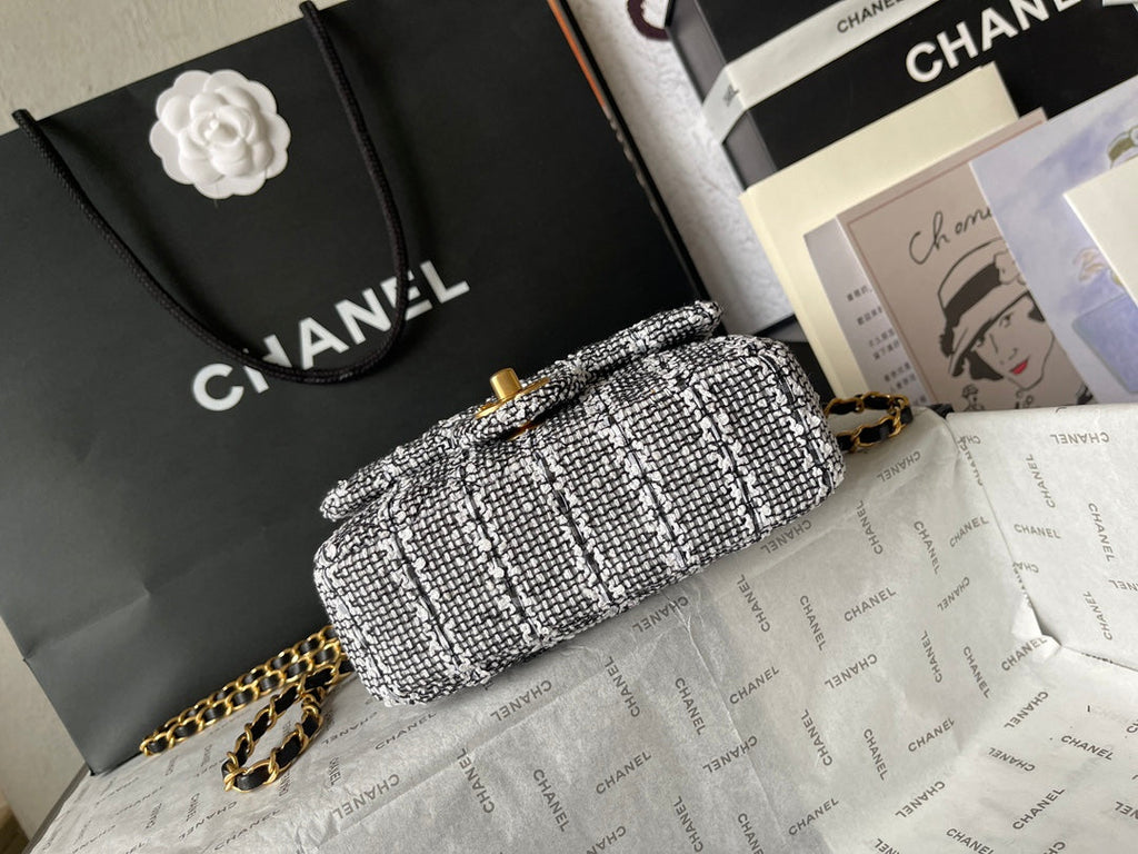 Chanel Mini Flap Bag AS4384 Gray Tweed