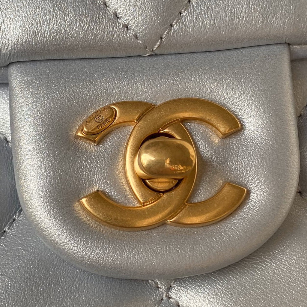 Chanel Mini Flap Bag AS4384 Gray Lambskin