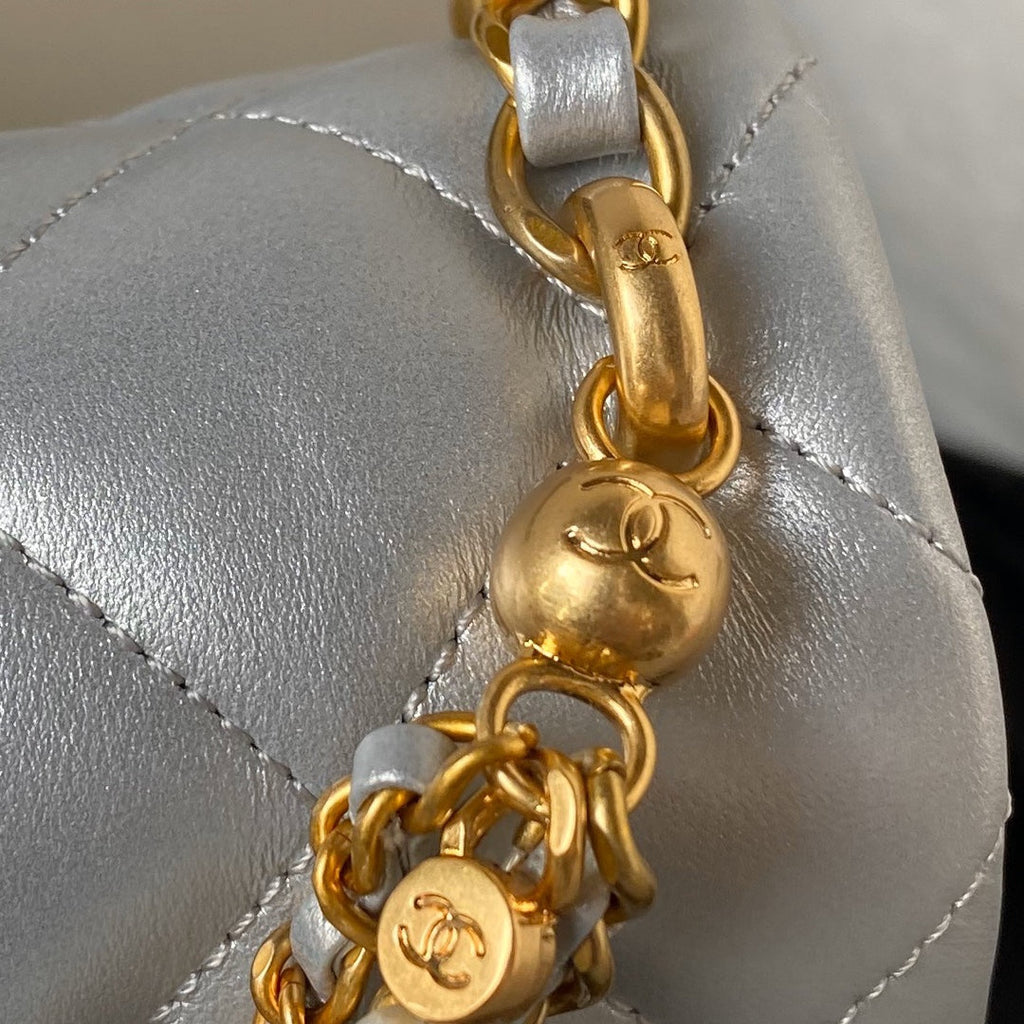 Chanel Mini Flap Bag AS4384 Gray Lambskin