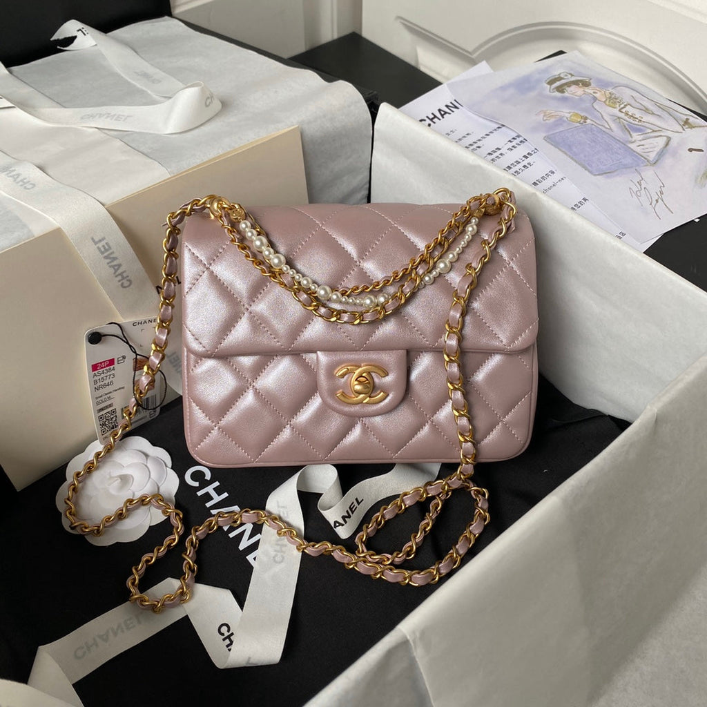 Chanel Mini Flap Bag AS4384 Light Pink Lambskin