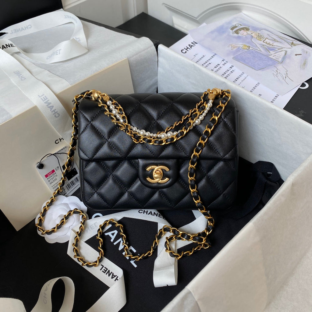 Chanel Mini Flap Bag AS4384 Black Lambskin