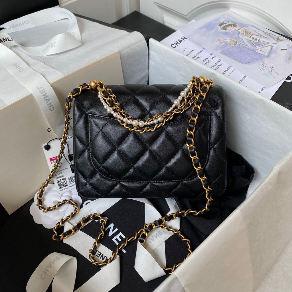 Chanel Mini Flap Bag AS4384 Black Lambskin