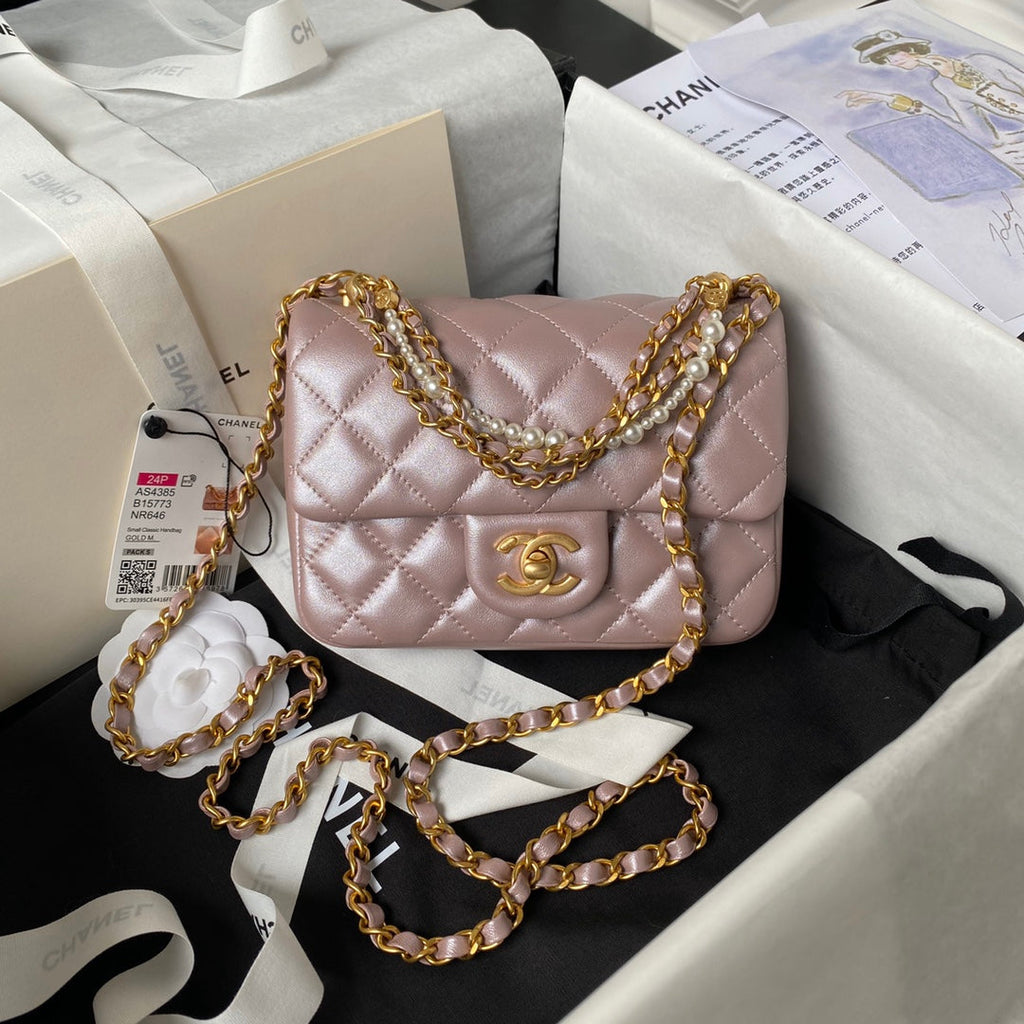 Chanel Mini Flap Bag AS4385 Light Pink Lambskin