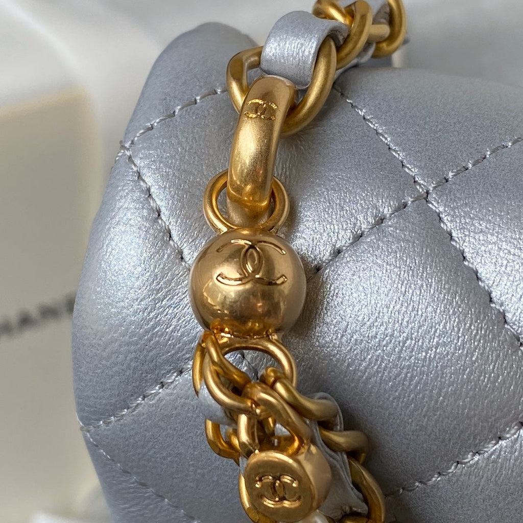 Chanel Mini Flap Bag AS4385 Gray Lambskin