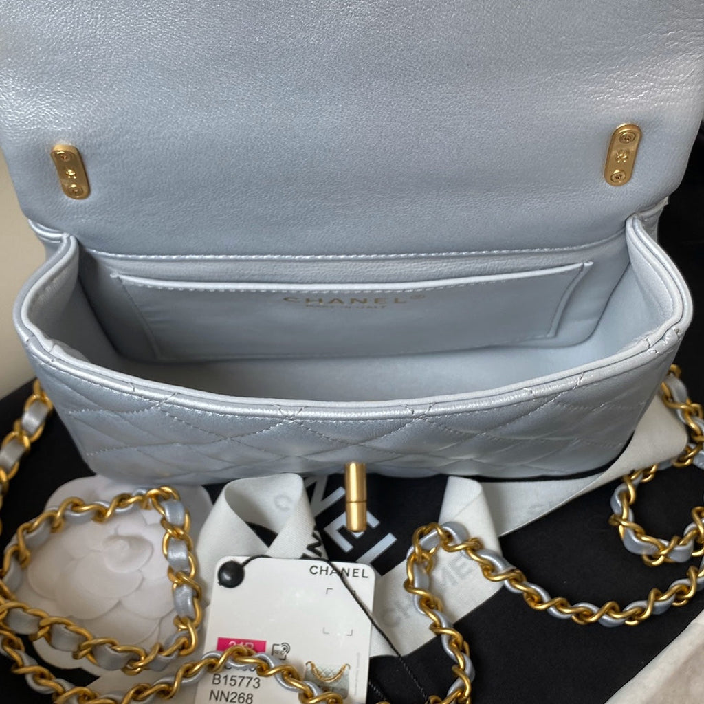 Chanel Mini Flap Bag AS4385 Gray Lambskin