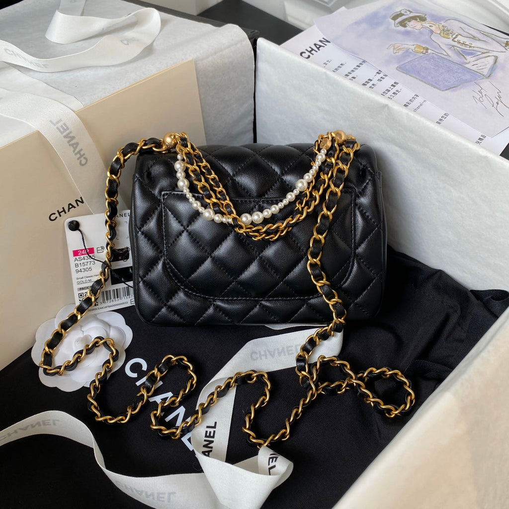 Chanel Mini Flap Bag AS4385 Black Lambskin
