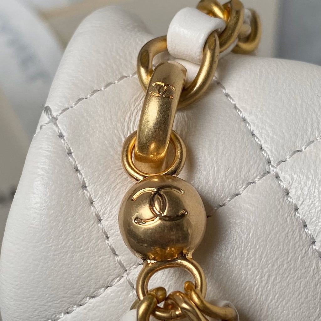 Chanel Mini Flap Bag AS4385 White Lambskin
