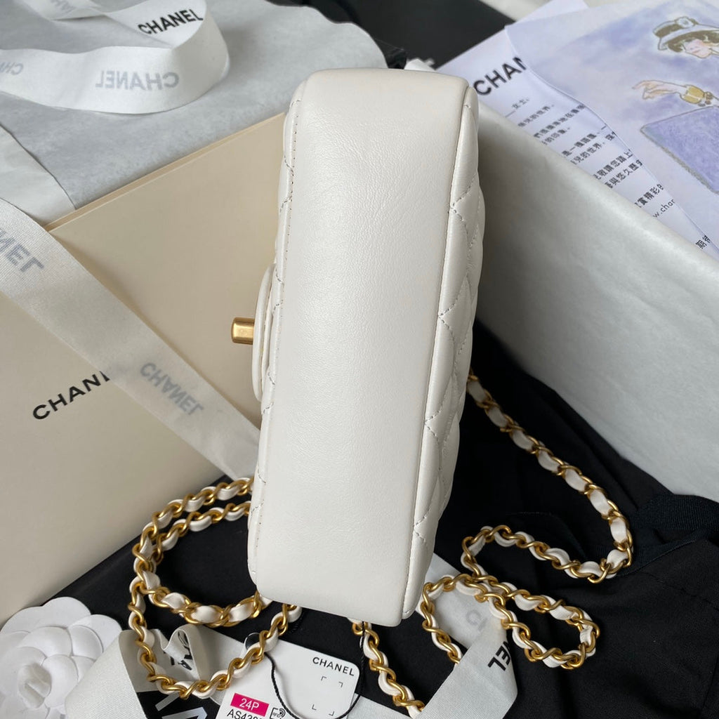 Chanel Mini Flap Bag AS4385 White Lambskin