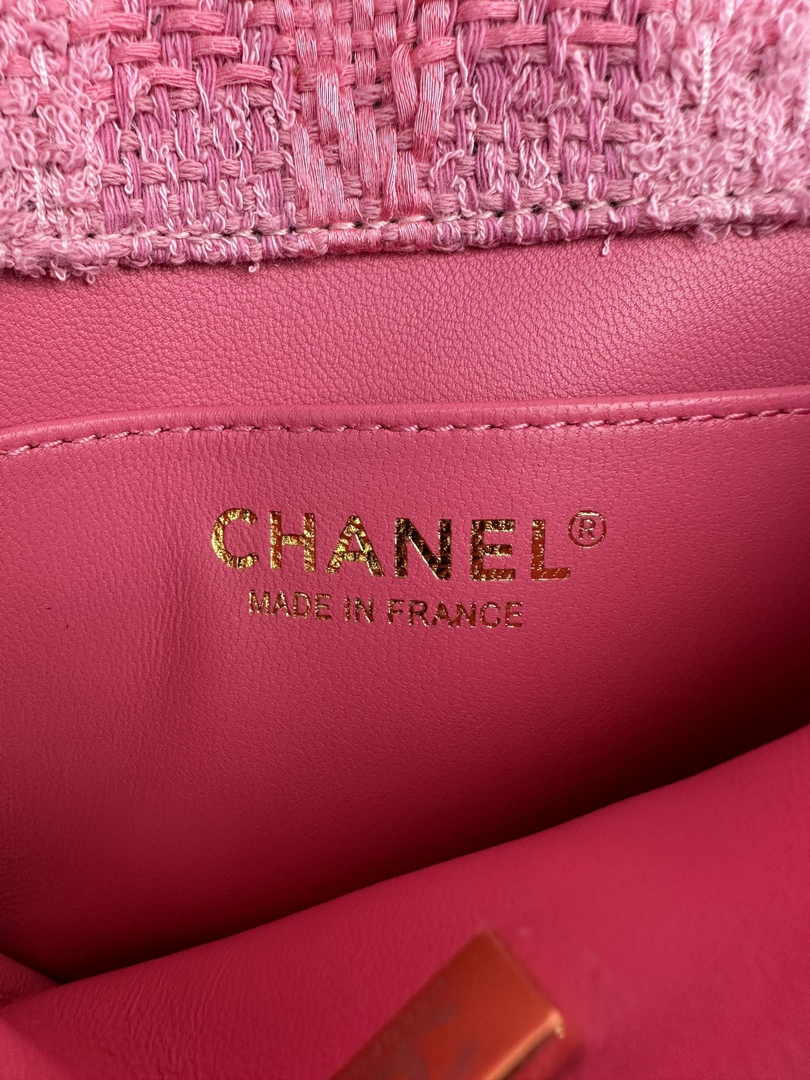 Chanel Mini Flap Bag AS4385 Pink Cotton Tweed
