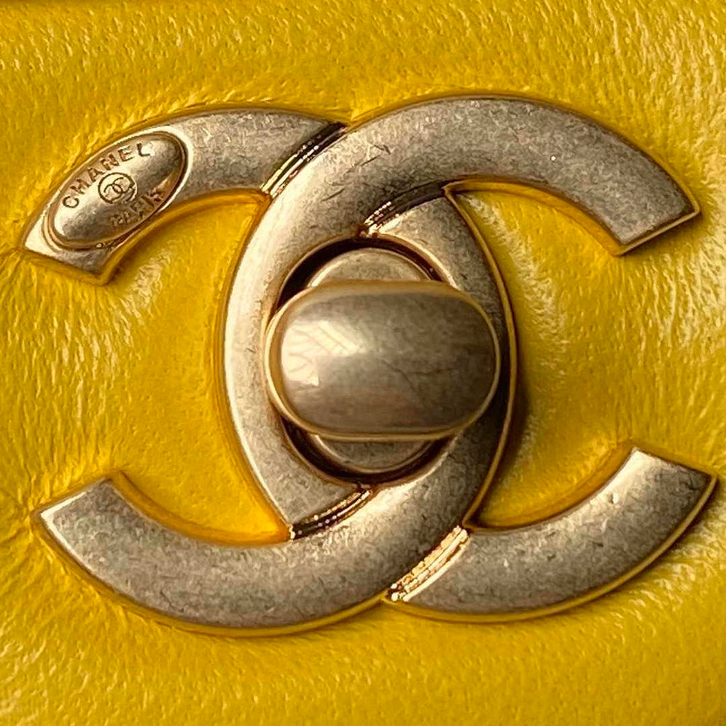 Chanel Mini Flap bag AS4868 Yellow Lambskin