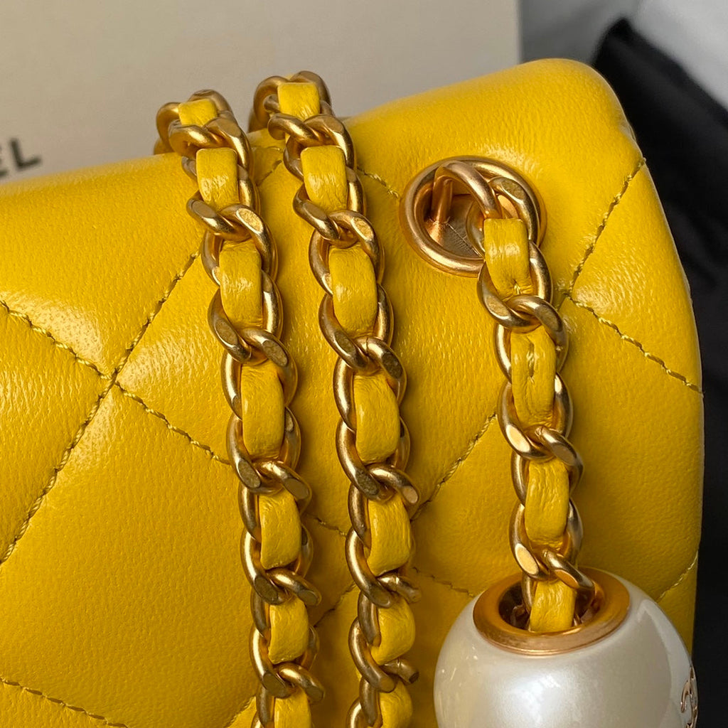 Chanel Mini Flap bag AS4868 Yellow Lambskin
