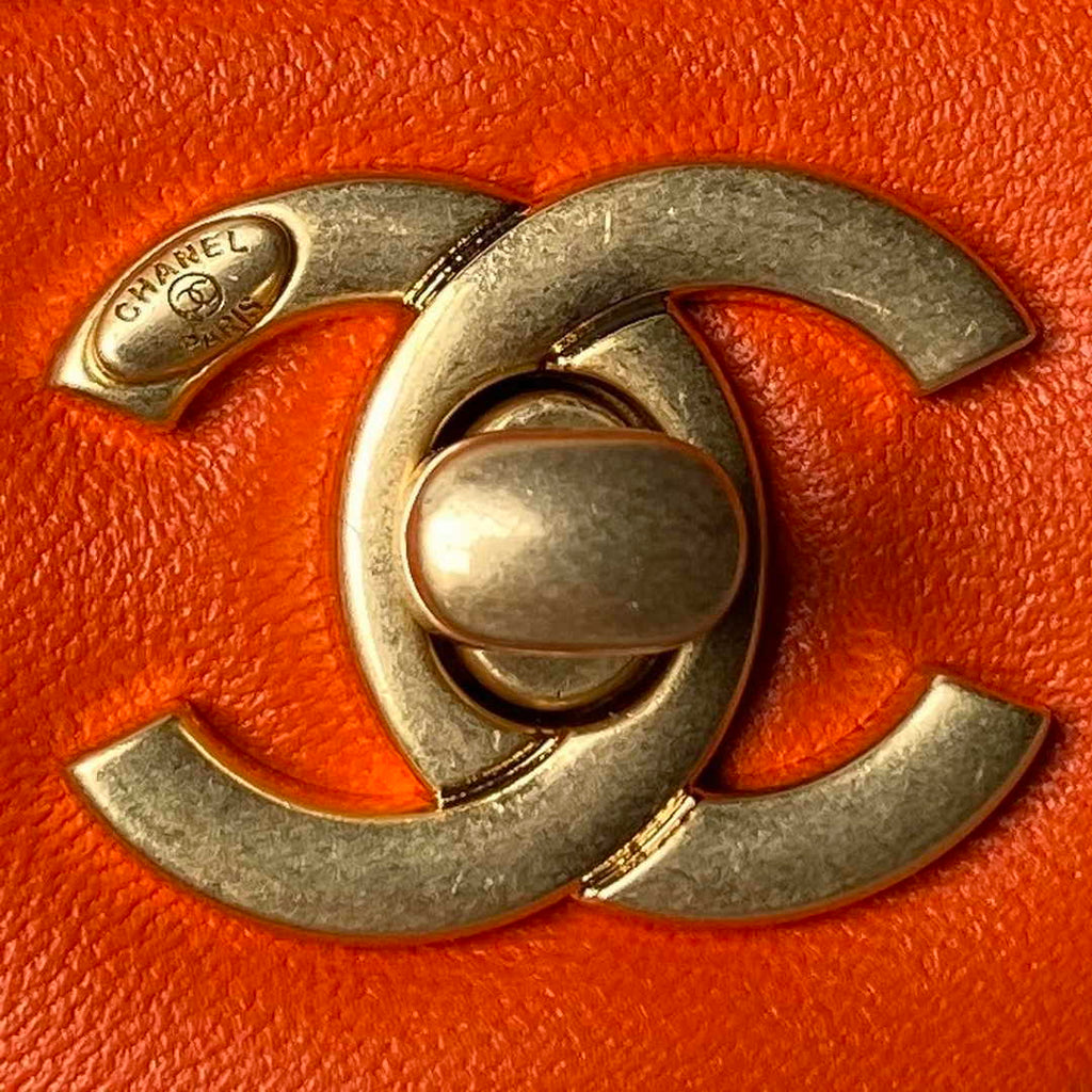 Chanel Mini Flap bag AS4868 Orange Lambskin