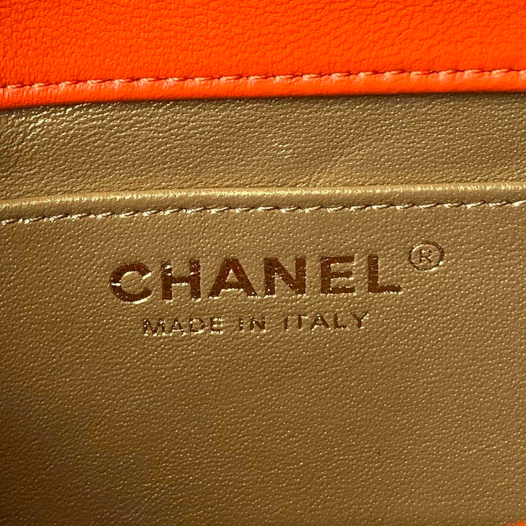Chanel Mini Flap bag AS4868 Orange Lambskin