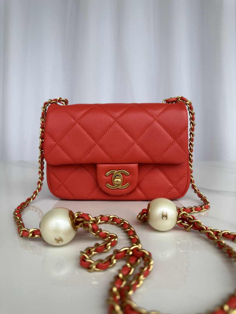 Chanel Mini Flap bag AS4868 Red Lambskin