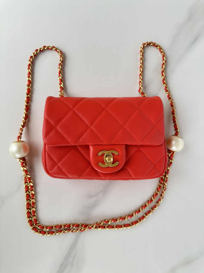 Chanel Mini Flap bag AS4868 Red Lambskin