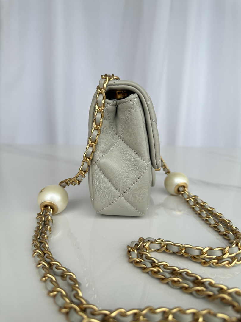Chanel Mini Flap bag AS4868 Gray Lambskin