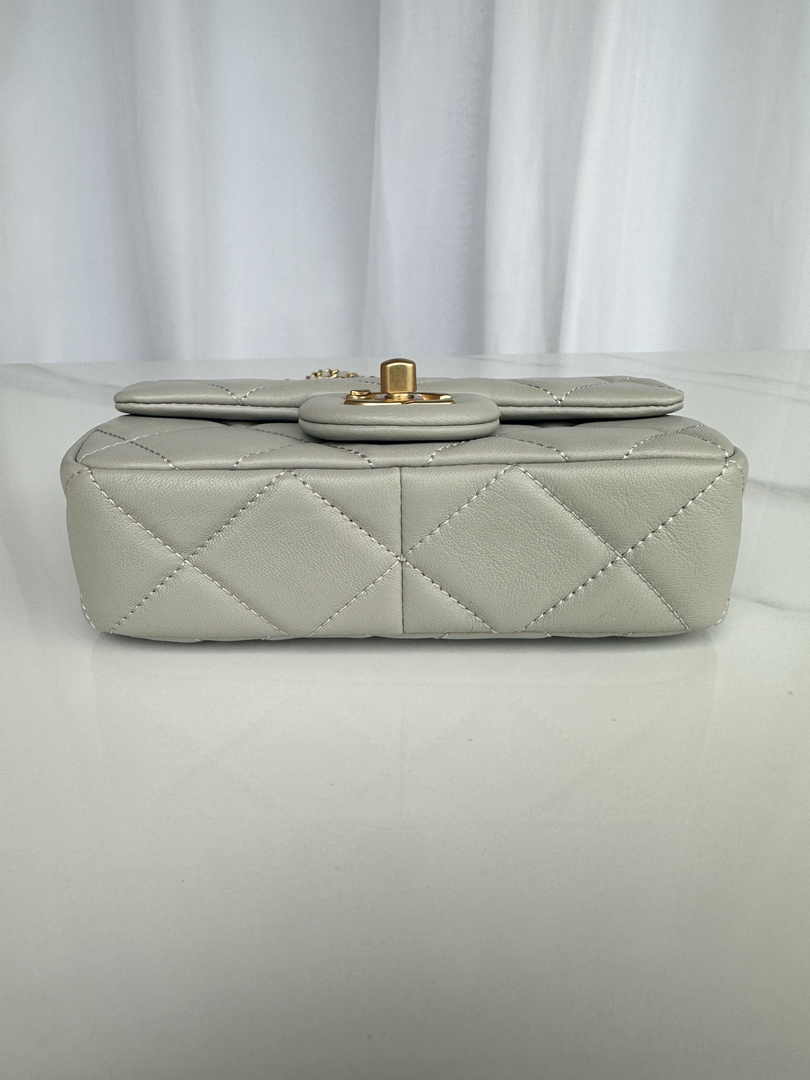 Chanel Mini Flap bag AS4868 Gray Lambskin
