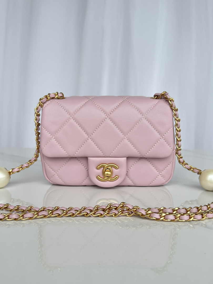 Chanel Mini Flap bag AS4868 Pink Lambskin