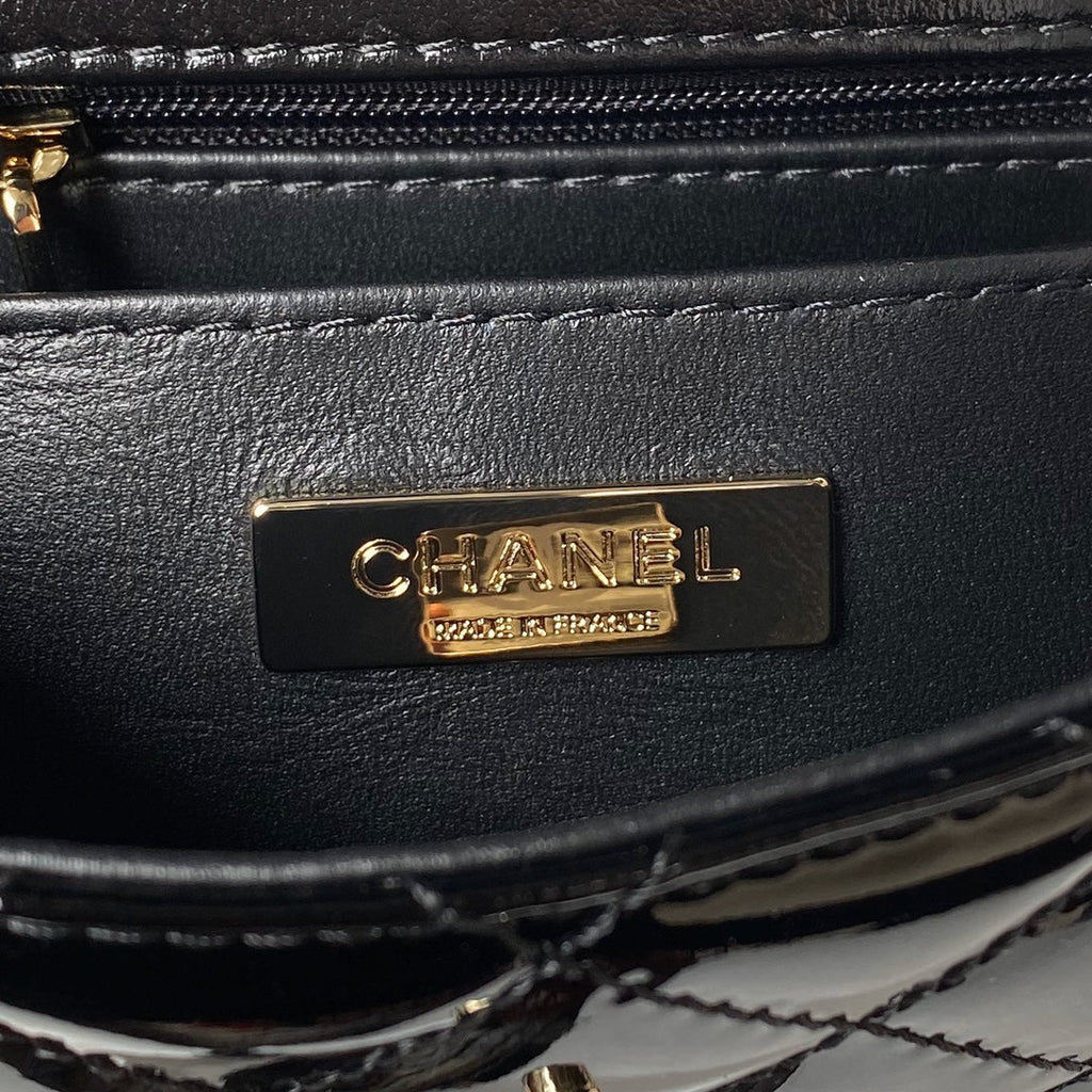 Chanel Mini Flap bag star coin purse AS4646 Mirror calfskin Black