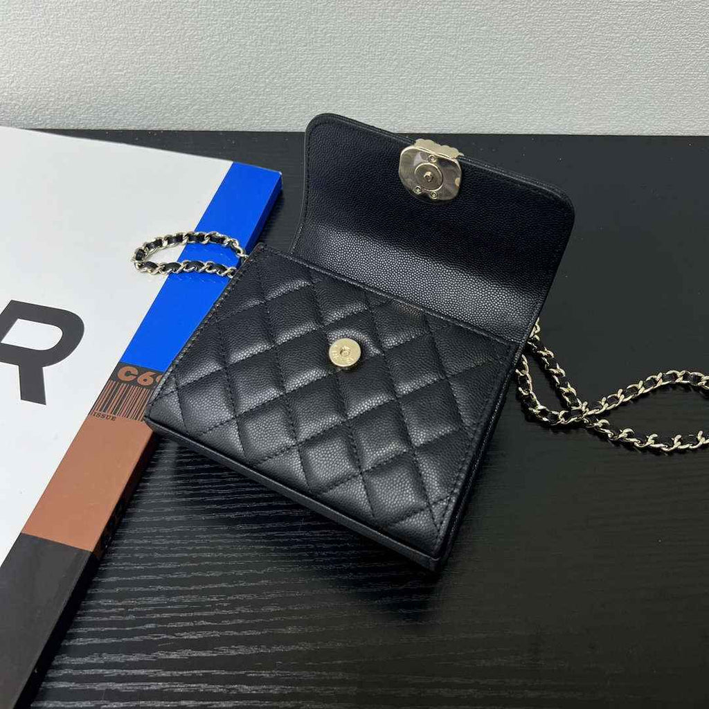 CHANEL Black Mini Flap Bag with Handle - AP3237