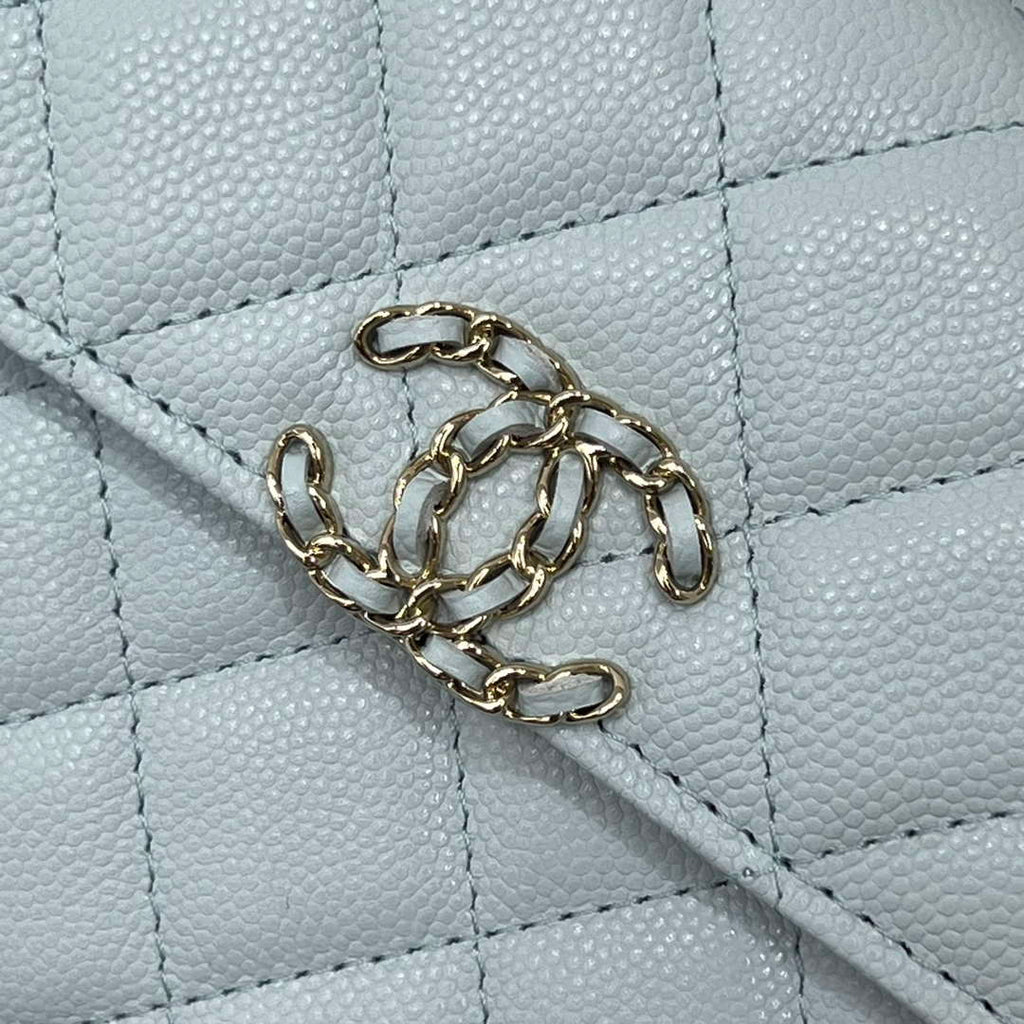 CHANEL Blue Mini Flap Bag with Handle - AP3237