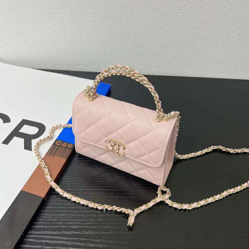 CHANEL Pink Mini Flap Bag with Handle - AP3237