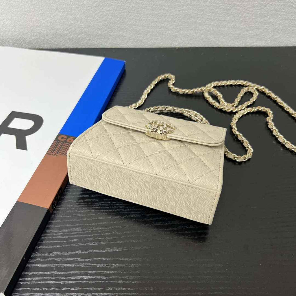 CHANEL Apricot Mini Flap Bag with Handle - AP3237
