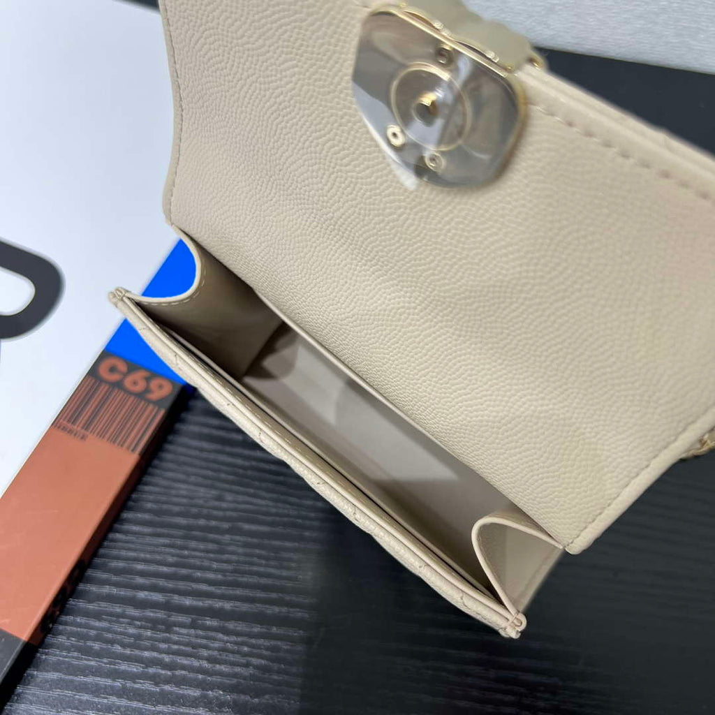 CHANEL Apricot Mini Flap Bag with Handle - AP3237