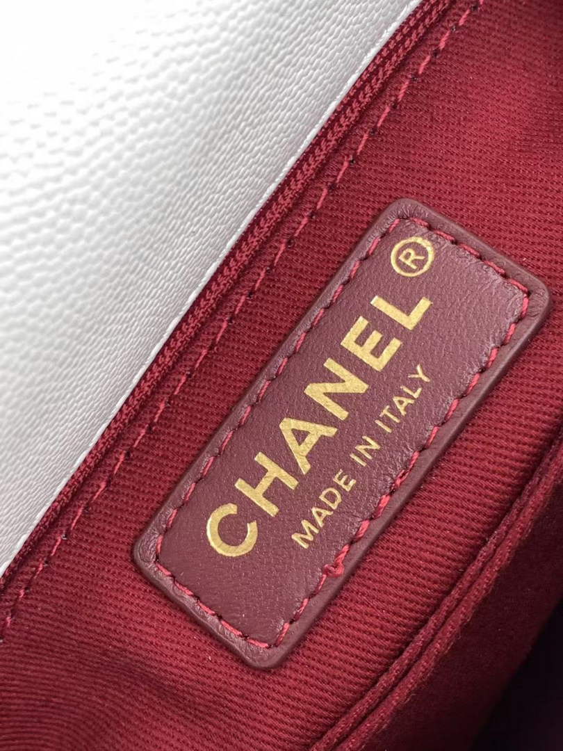 Chanel Mini Flap Bag with Top Handle AS2215 - White Leather