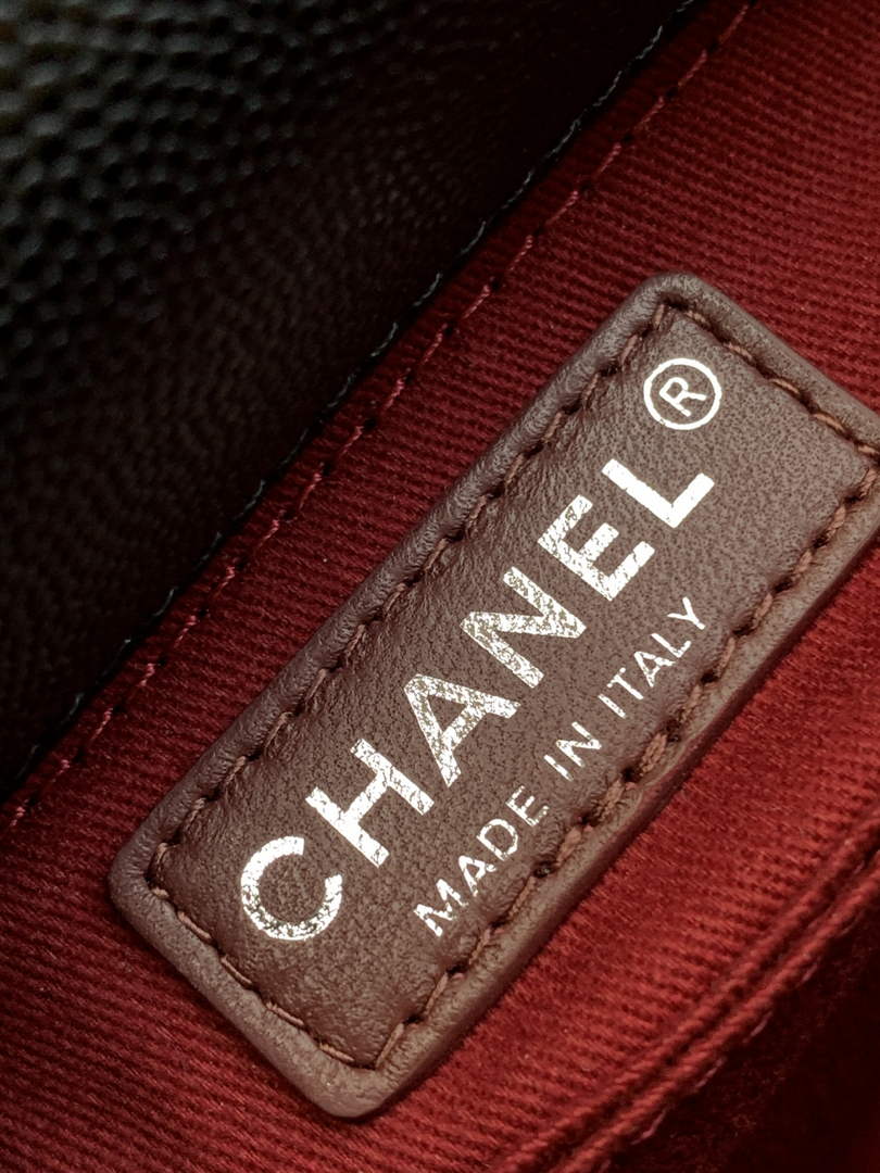 Chanel Mini Flap Bag with Top Handle AS2215 - Black Red Leather