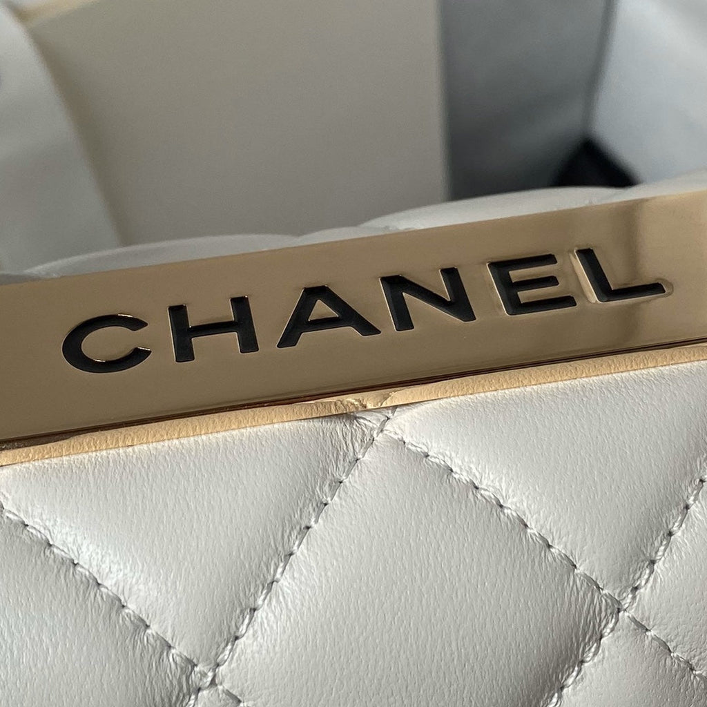 Chanel Mini Flap bag with top handle AS4564 Lambskin Beige